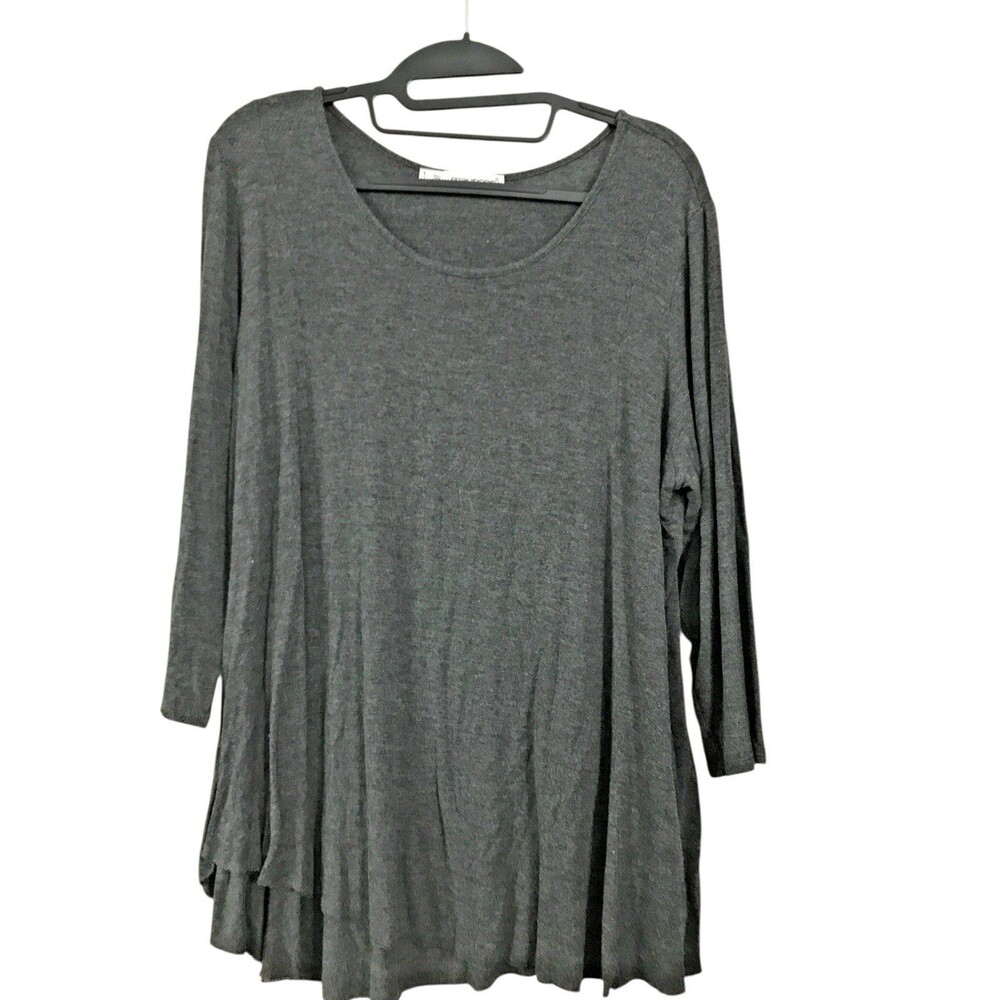 Maurices 3/4 Sleeve Stretch Knit Tunic Top Dark Gray Size 1X